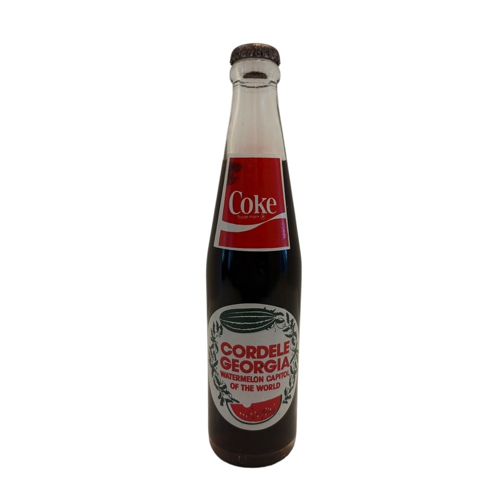 Coca Cola Cordele Georgia Watermelon Souvenir Bottle - Red & Black